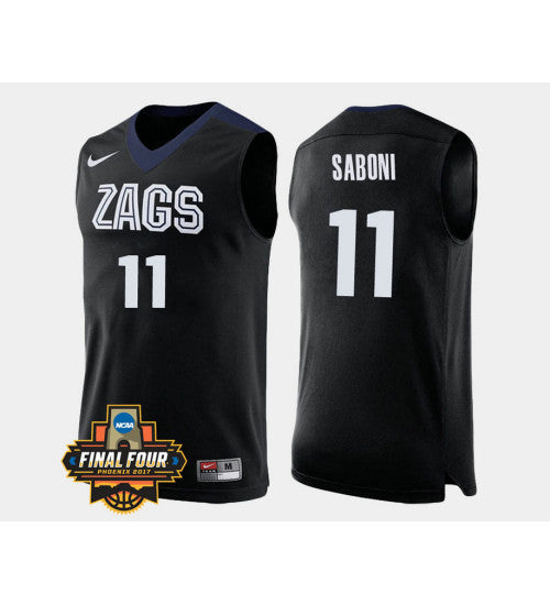 Gonzaga Bulldogs 11 Domantas Saboni Black Alternate College Basketball Jersey stitched retro jersey