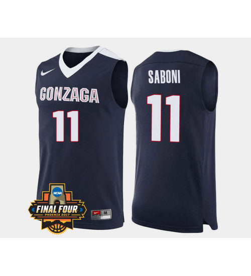 Gonzaga Bulldogs 11 Domantas Saboni Navy Road College Basketball Jersey | Stitched Jersey RTJS 4379