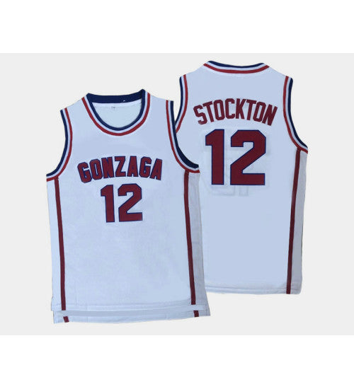 Gonzaga Bulldogs 12 John Stockton White Home College Basketball Jersey | Stitched Jersey RTJS 4372