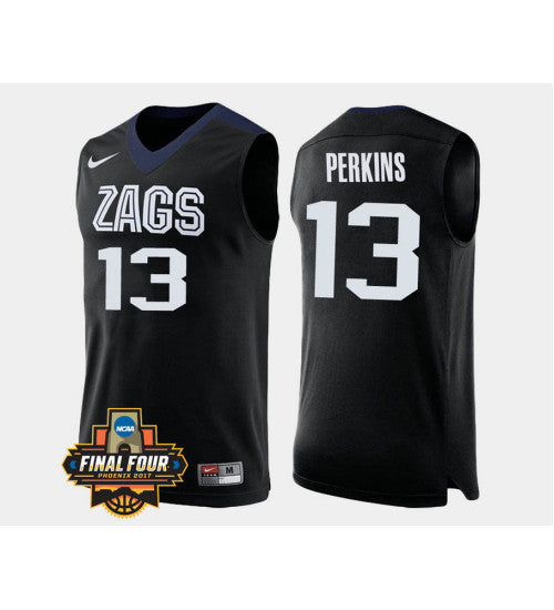 Gonzaga Bulldogs 13 Josh Perkins Black Alternate College Basketball Jersey | Stitched Jersey RTJS 4367