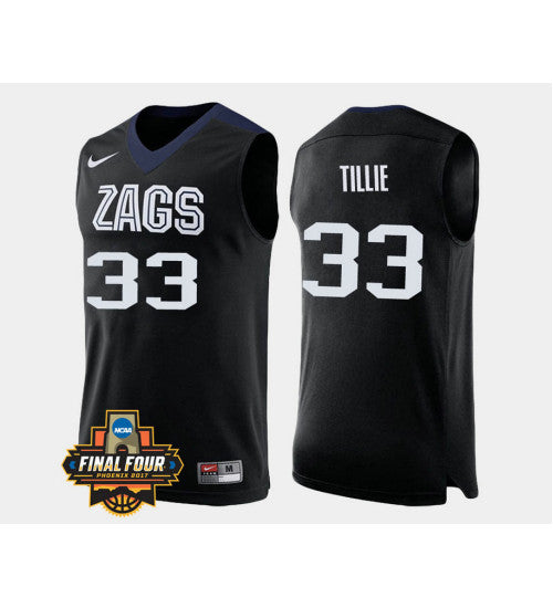 Gonzaga Bulldogs 33 Killian Tillie Black Alternate College Basketball Jersey stitched retro jersey