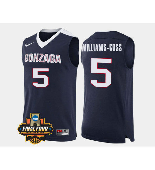 Gonzaga Bulldogs 5 Nigel Williams Goss Navy Road College Basketball Jersey | Stitched Jersey RTJS 4317
