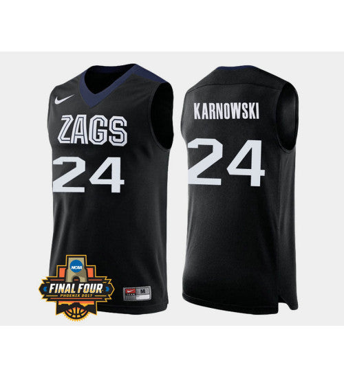 Gonzaga Bulldogs 24 Przemek Karnowski Black Alternate College Basketball Jersey stitched retro jersey