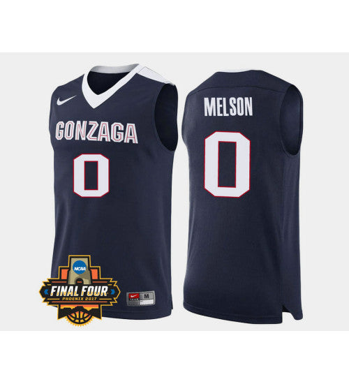 Gonzaga Bulldogs 0 Silas Melson Navy Road College Basketball Jersey stitched retro jersey