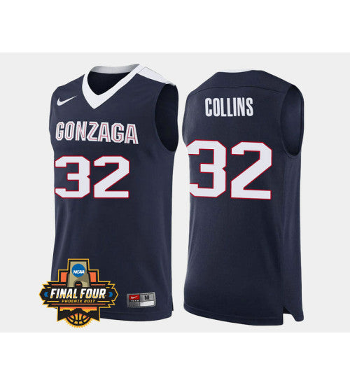 Gonzaga Bulldogs 32 Zach Collins Navy Road College Basketball Jersey | Stitched Jersey RTJS 4332