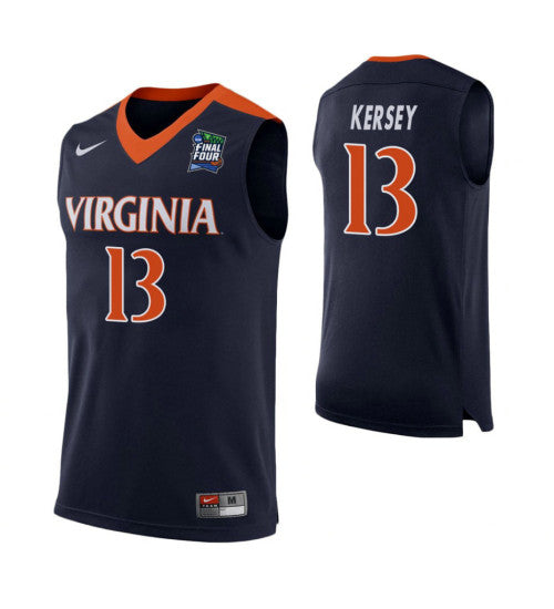 Grant Kersey Virginia Cavaliers #13 Navy stitched throwback college basketball jersey