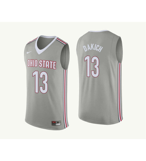 Ohio State Buckeyes 13 Andrew Dakich College Basketball Jersey Gray 3964 | Stitched Jersey RTJS 7784