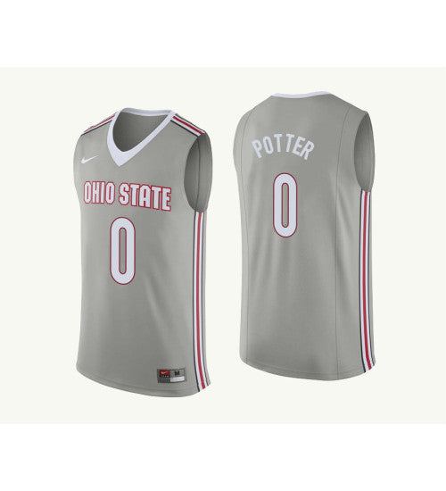 Ohio State Buckeyes #0 Micah Potter College Basketball Jersey Gray 9734 stitched college jersey