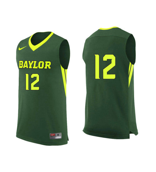 Baylor Bears 12 Leonard Allen College Basketball Jersey Green stitched basketball jersey for game day fanwear