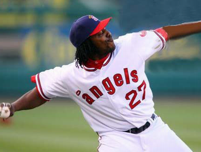 Vladimir Guerrero California Angels 1970S Cooperstown Baseball Stitched Jersey jersey front view
