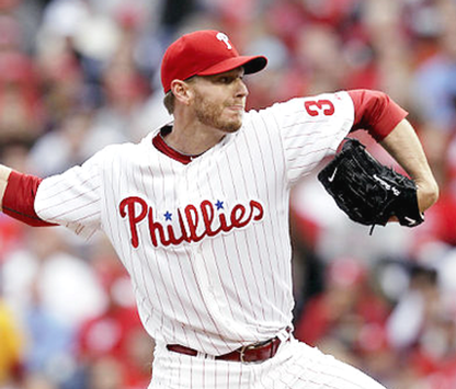Philadelphia Phillies Roy Halladay Cool Base MLB jersey front view