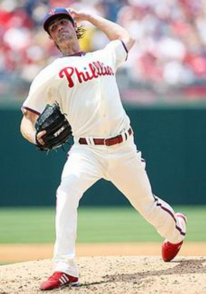 Philadelphia Phillies Cole Hamels Cool Base MLB jersey front view