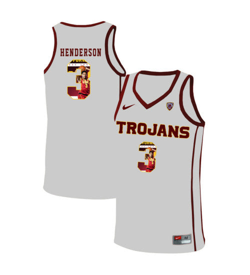 USC Trojans Harrison Henderson 10989 #3 White stitched throwback college basketball jersey