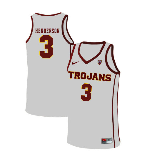 USC Trojans Harrison Henderson 10988 #3 White stitched throwback college basketball jersey