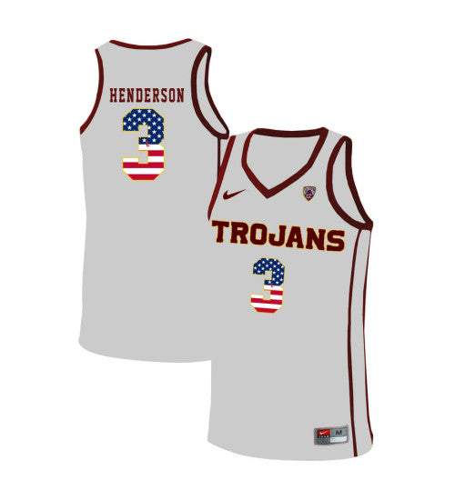 USC Trojans Harrison Henderson 10990 #3 White stitched throwback college basketball jersey