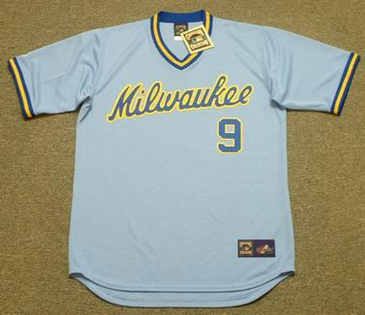 LH MB Milwaukee 1982 Cooperstown Throwback Away Stitched Jersey, Vintage Baseball Jersey, Retro Sewn Jersey