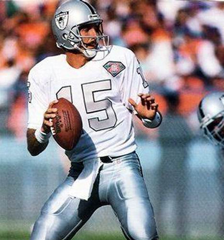 Jeff Hostetler Los Angeles Raiders 1994 Away Throwback Nfl Football Jersey jersey front view