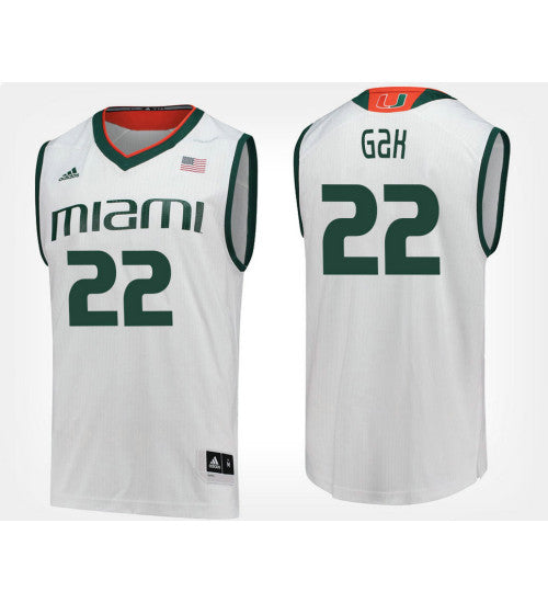 Miami Hurricanes 22 Deng Gak White Road College Basketball Jersey | Stitched Jersey RTJS 8940