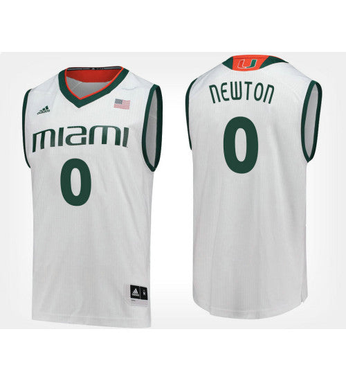 Miami Hurricanes 0 Jaquan Newton White Road College Basketball Jersey | Stitched Jersey RTJS 3167