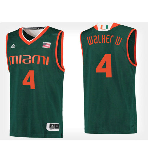 Miami Hurricanes 4 Lonnie Walker Iv Green Alternate College Basketball Jersey | Stitched Jersey RTJS 8926