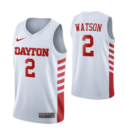 Dayton Flyers 2 Ibi Watson College Basketball Jersey White stitched basketball jersey for game day fanwear