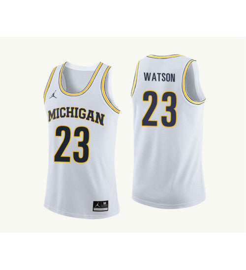 Michigan Wolverines #23 Ibi Watson College Basketball Jersey White 9002 stitched college jersey