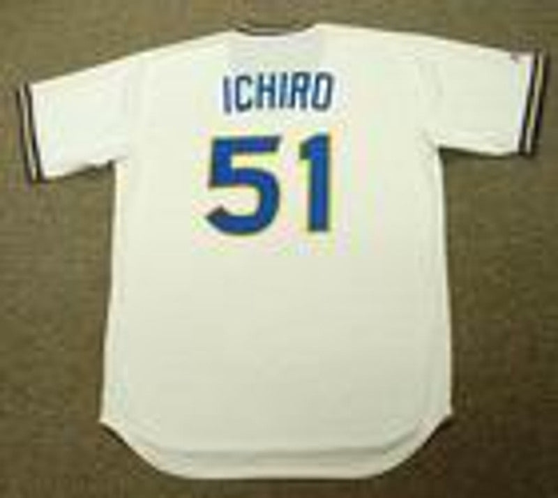 Seattle Mariners Ichiro Suzuki 1970s Cooperstown MLB jersey front view