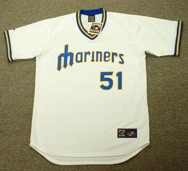 Seattle Mariners Ichiro Suzuki 1970s Cooperstown MLB jersey front view