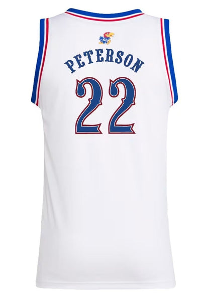 Kansas Jayhawks 22 Darryn Peterson White College Jersey jersey front view