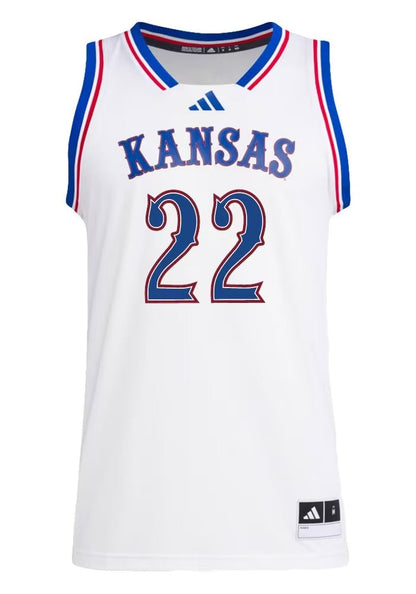 Kansas Jayhawks 22 Darryn Peterson White College Jersey jersey front view