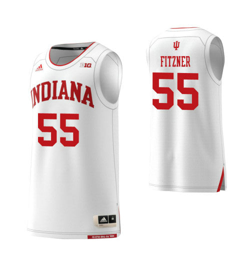 Indiana Hoosiers 55 Evan Fitzner College Basketball Jersey White stitched retro jersey