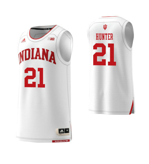 Indiana Hoosiers 21 Jerome Hunter College Basketball Jersey White stitched retro jersey