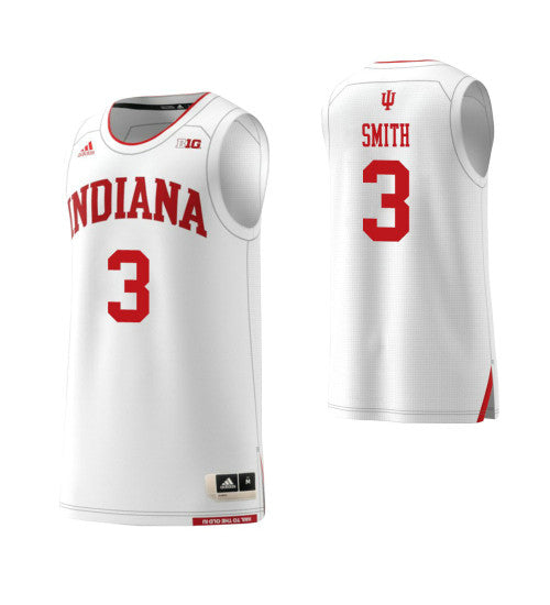 Indiana Hoosiers 3 Justin Smith College Basketball Jersey White 1777 stitched retro jersey