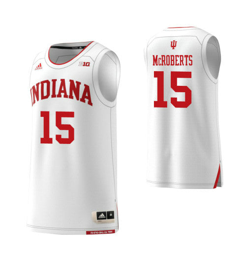 Indiana Hoosiers 15 Zach Mcroberts College Basketball Jersey White 1729 stitched retro jersey