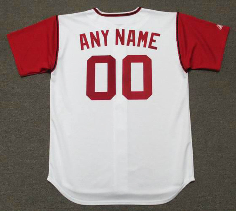 Cleveland Indians Cooperstown Name Number MLB jersey front view
