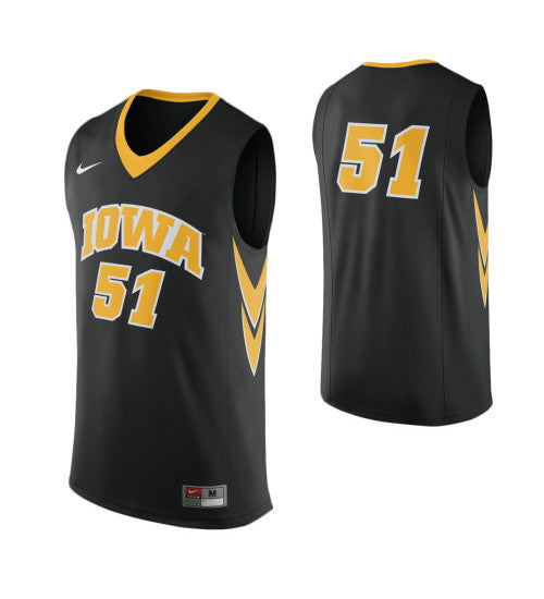 Iowa Hawkeyes 51 College Basketball Jersey Black | Stitched Jersey RTJS 4043