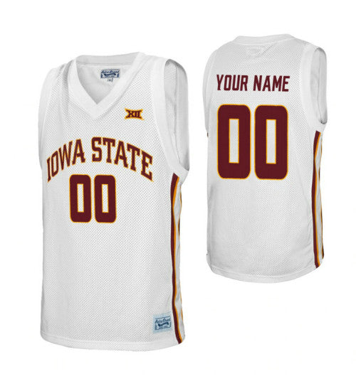 Iowa State Cyclones Custom College Basketball Alumni Jersey White stitched retro jersey