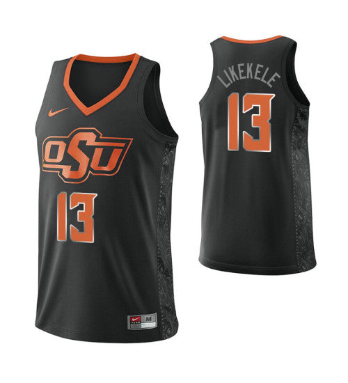 Oklahoma State Cowboys 13 Isaac Likekele College Basketball Jersey Black | Stitched Jersey RTJS 7583