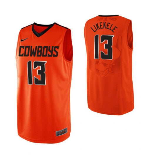 Oklahoma State Cowboys 13 Isaac Likekele College Basketball Jersey Orange | Stitched Jersey RTJS 7582