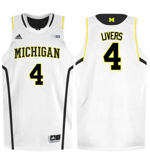 Michigan Wolverines 4 Isaiah Livers College Basketball Jersey White 3241 | Stitched Jersey RTJS 8507