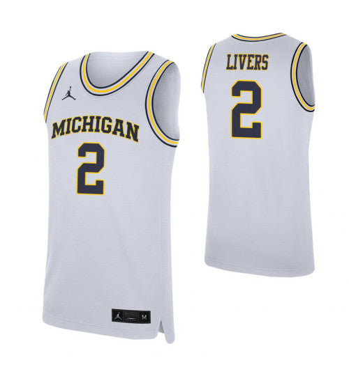 Michigan Wolverines 2 Isaiah Livers White College Basketball Jersey | Stitched Jersey RTJS 8593