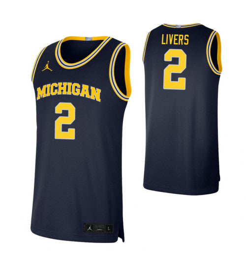 Michigan Wolverines #2 Isaiah Livers Navy College Basketball Jersey stitched college jersey