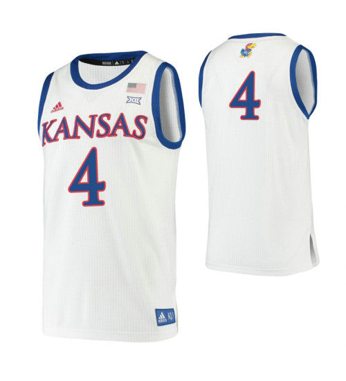 Kansas Jayhawks 4 Isaiah Moss White College Basketball Jersey 2096 stitched retro jersey
