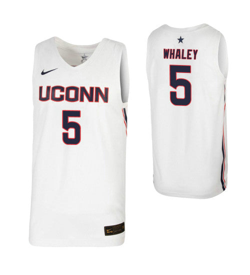 Isaiah Whaley College Basketball Jersey White Uconn Huskies stitched retro jersey
