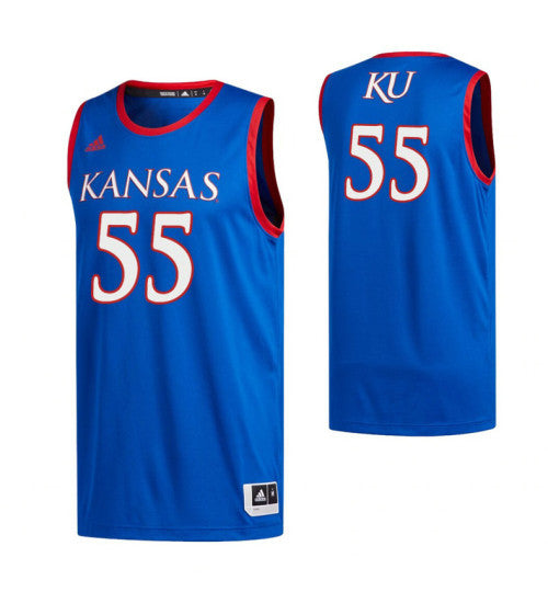 Kansas Jayhawks 55 Issac Mcbride College Basketball Jersey Royal stitched retro jersey