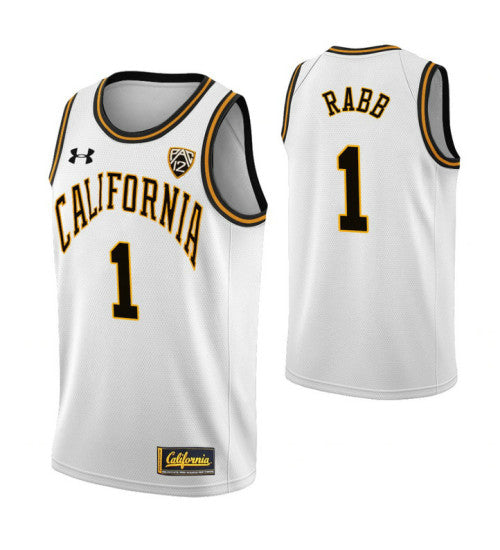 California Golden Bears 1 Ivan Rabb White College Basketball Jersey stitched basketball jersey for game day fanwear