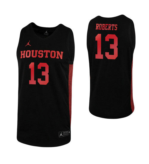Jwan Roberts College Basketball Jersey Black Houston Cougars stitched retro jersey