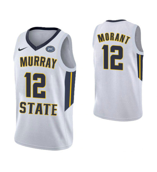 Murray State Racers 12 Ja Morant College Basketball Jersey White | Stitched Jersey RTJS 8308