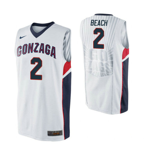 Gonzaga Bulldogs Jack Beach College Basketball Jersey White stitched retro jersey