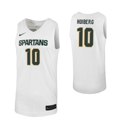 Jack Hoiberg College Basketball Jersey White Michigan State Spartans stitched retro jersey